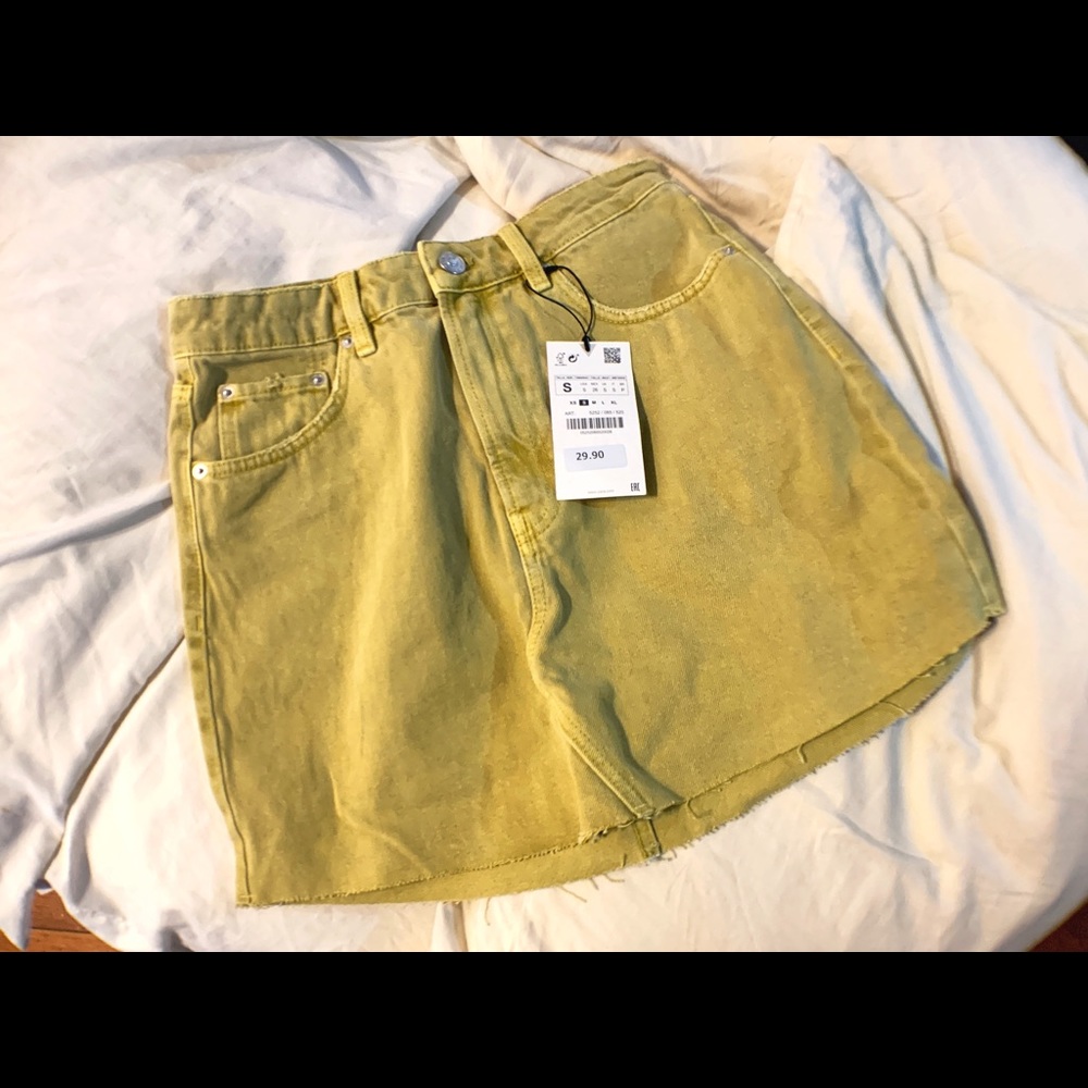 Zara Denim Hi-Rise Cutoff Mini Skirt - Women’s